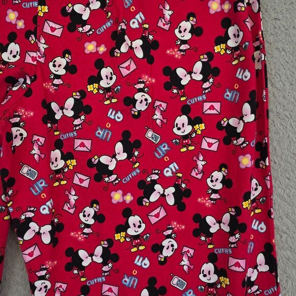 Disney Cuties Pajama Pants Womens M Red Kawaii Mickey Minnie Mouse Cartoon Sleep - Picture 5 of 14
